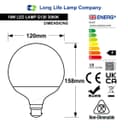18w Round LED Globe Bulb B22 Bayonet Warm White Equivalent to 162w