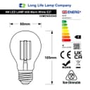 10 Pack Vintage 4W LED A60 Filament Light Bulb E27 Clear Glass Warm White 2500K