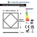 64W LED Recessed Ceiling Panel Frame Edge Light Blue and 6500K Cool White 600×600 PFL03