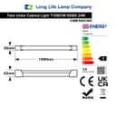 24W LED Slim Batten Under Cabinet Tube Light Cool White 5 Feet T1500CW