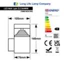 3w Modern LED Outdoor Garden Wall Light Stainless Steel IP44 Warm White ZLC044