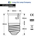 E27 To B22 Lamp Light Bulb Base Socket Converter Adaptor