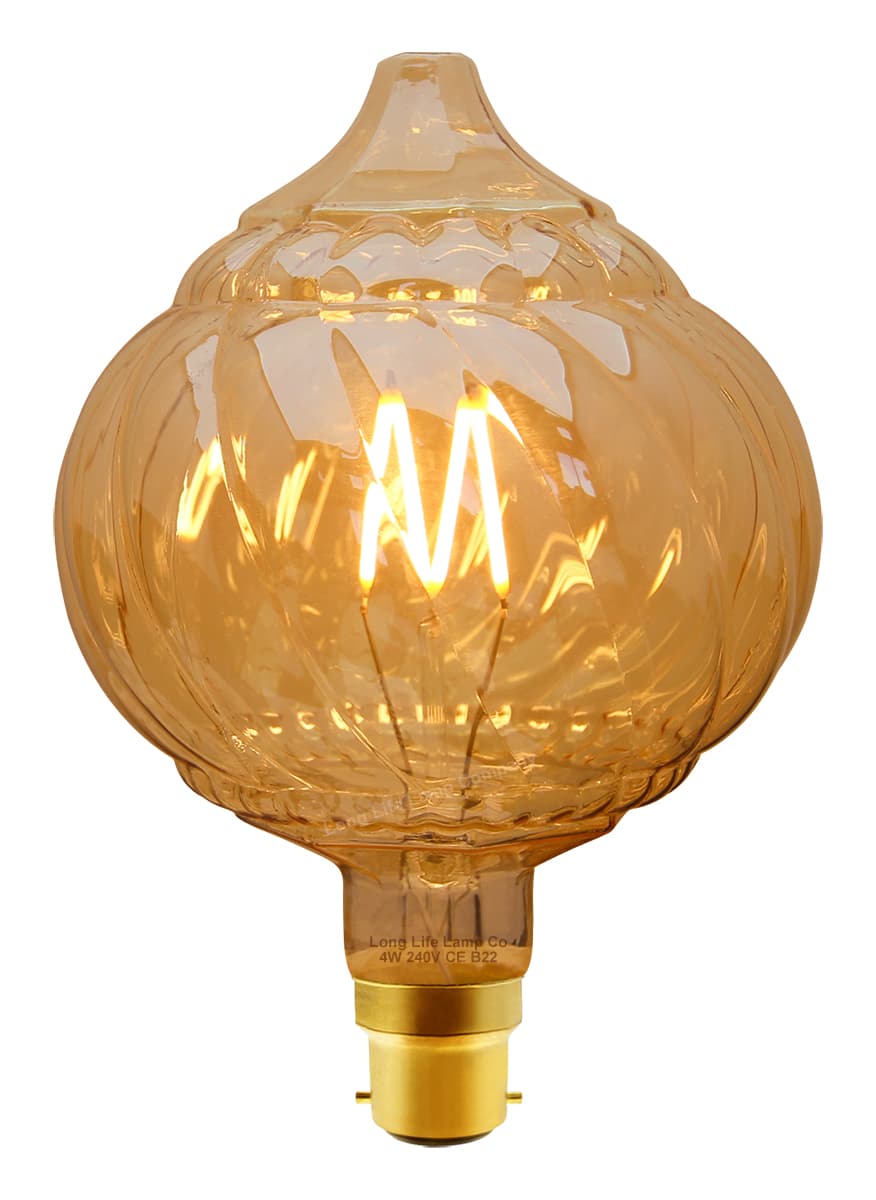 4w LED Extravagant Dome Vintage Light Bulb B22 Swirling Smoked Glass G125