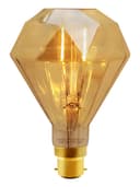 Elegant Vintage LED 2w Filament Light Bulb Diamond Shape Smoked Glass B22 Stunning Look 