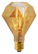 Elegant Vintage LED 2w Filament Light Bulb Diamond Shape Smoked Glass E27