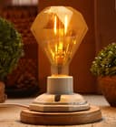 Elegant Vintage LED 2w Filament Light Bulb Diamond Shape Smoked Glass B22 Stunning Look 