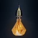 Elegant Vintage LED 2w Filament Light Bulb Diamond Shape Smoked Glass E27