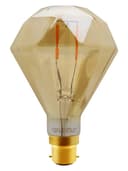 Elegant Vintage LED 2w Filament Light Bulb Diamond Shape Smoked Glass B22 Stunning Look 