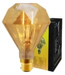 Elegant Vintage LED 2w Filament Light Bulb Diamond Shape Smoked Glass B22 Stunning Look 