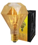 Elegant Vintage LED 2w Filament Light Bulb Diamond Shape Smoked Glass E27