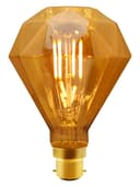 4w LED Elegant Vintage Filament Light Bulb B22 Diamond Shape Smoked Glass G95