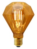 4W LED E27 Elegant Vintage Filament Light Bulb Diamond Shape Smoked Glass G95