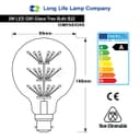 2w Vintage LED Globe Light Bulb B22 Clear Glass Tree Filament G95