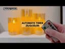 Set of 3 USB Rechargeable LED Wax Gold Glass Flameless Candles with Remote Control