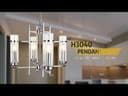 Modern 4 Lamp Lantern Pendant Light Glass Shades Chain Suspended Ceiling Light Chrome H3040 