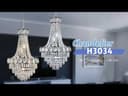 Ceiling Chandelier 6 Lamp Crystal Chrome Pendant Light H3034