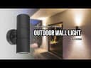 Modern GU10 Black Double Up Down Outdoor Stainless Steel Wall Light ZLC035B