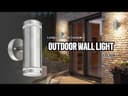 2 x Outdoor Double Wall Lights Stainless Steel GU10 Fitment