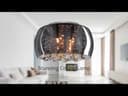 Modern Flush Mount Crystal Ceiling Light Round Glass Ceiling Lamp Shade Smoked Grey H3073