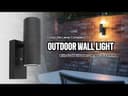 Black Outdoor Up Down Wall Light Dusk Till Dawn Sensor Stainless Steel IP65 ZLC090B