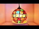 Vintage Hanging Stained Glass Ceiling Light Shade Pendant Mosaic Style Multi Colour 