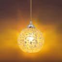 Vintage Ceiling Crackle Yellow Mosaic Globe Glass Pendant Light K417
