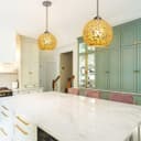 Vintage Ceiling Crackle Yellow Mosaic Globe Glass Pendant Light K417
