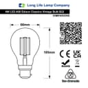 Retro Vintage LED 4w Edison Style Filament Bulb Smoked Gold Glass A60 B22 Bayonet