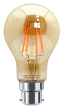 Retro Vintage LED 4w Edison Style Filament Bulb Smoked Gold Glass A60 B22 Bayonet
