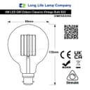 Retro Vintage LED 6w DIMMABLE Globe Smoked Gold Glass G95 B22 
