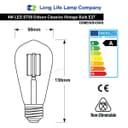 Retro Vintage LED 4w Squirrel Cage Edison Style Filament Bulb Smoked Gold Glass ST58 E27 Edison Screw
