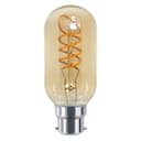 4w LED Vintage Spiral Filament Bulb Smoked Gold Glass B22 Teardrop T45