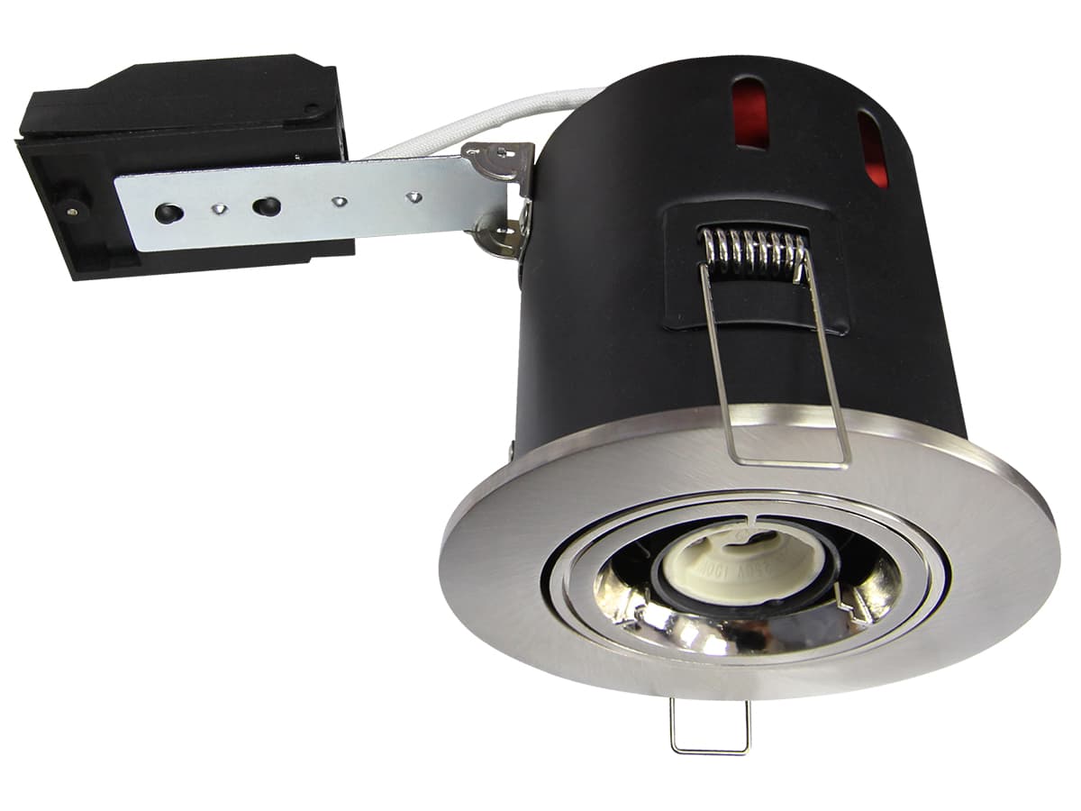 Brush Chrome Adjustable Fire Rated Downlight