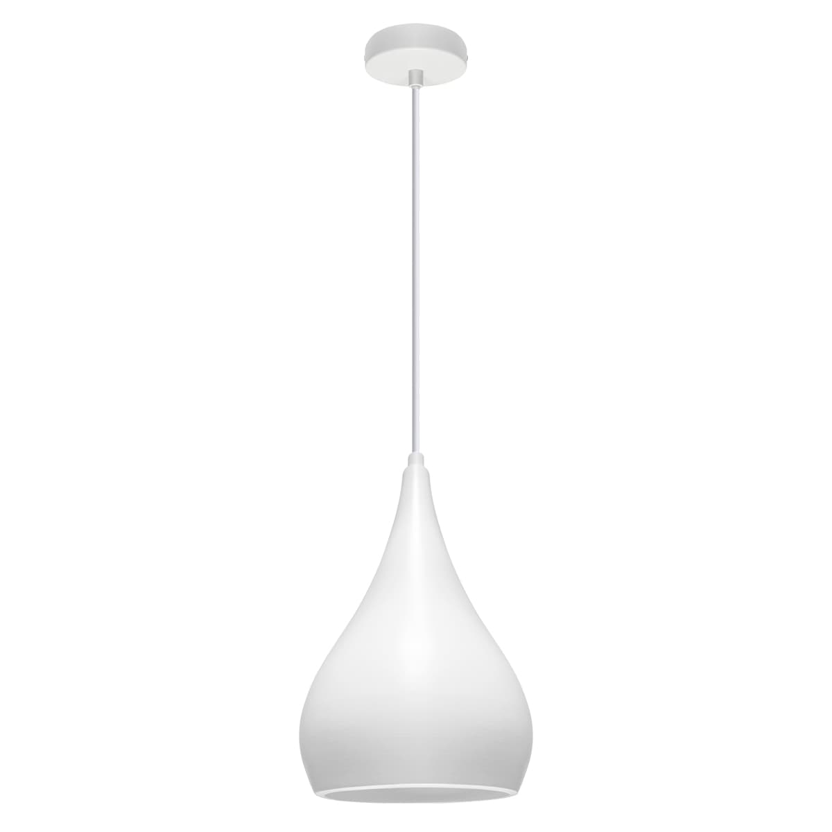 Modern Ceiling Pendant Droplet Light Shade White Finish Fine Metal