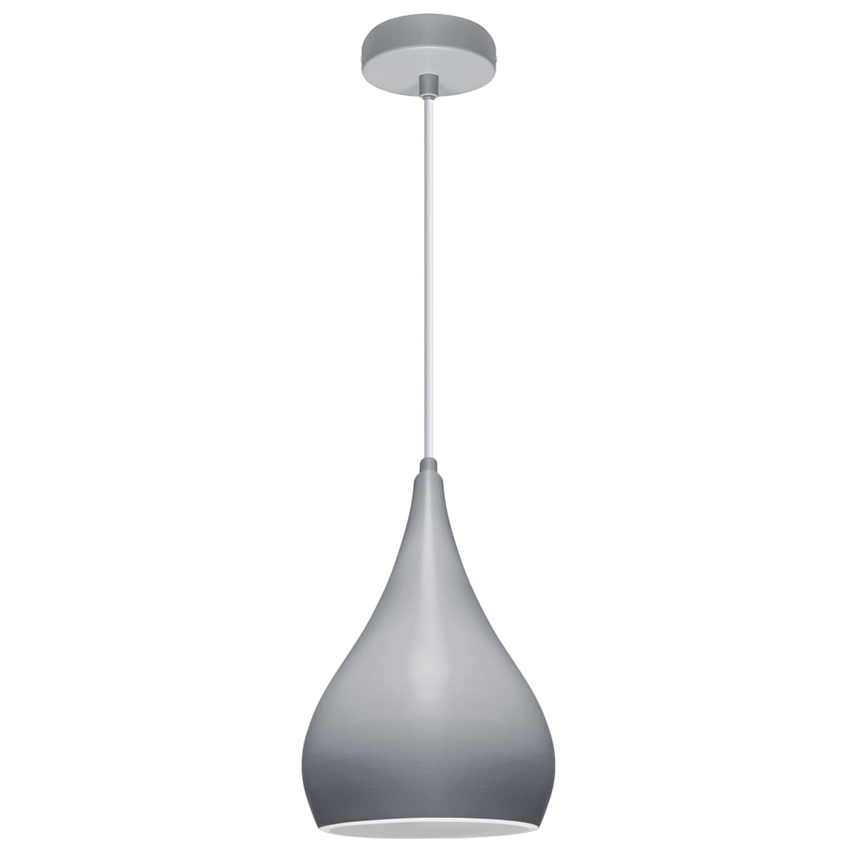 Modern Ceiling Pendant Droplet Light Shade Grey Finish Fine Metal 
