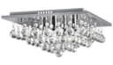Modern Elegant Square Chandelier Ceiling Light Crystal Droplets Chrome Base 