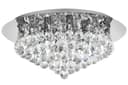 Modern Elegant Round Crystal Chandelier Reflective Silver Base 