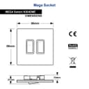 Double Light Switch 2 Gang 2 Way Gloss Brushed Chrome Wall Switch N304DME