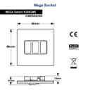 Light Switch 3 gang 2 way 10ax Black Nickel