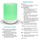 Portable LED Touch Dimmable Mood Lamp Speaker USB Rechargeable 6 Colour Changing Wireless Connection 