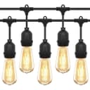 10 metre Outdoor String Light Bulb Holders 10 Lamp Weatherproof Festoon Light Fittings 