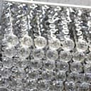 Rectangular Modern Crystal Ceiling Chandelier Droplet Effect Reflective Mirror Base