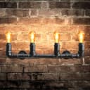 Vintage Industrial Steampunk Rustic Waterpipe Wall Light 