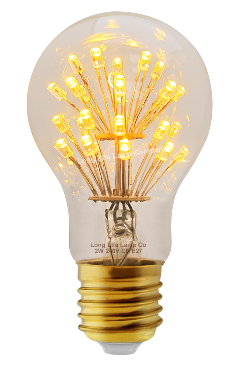 2w Vintage LED Light Bulb E27 Clear Glass Tree Filament A60