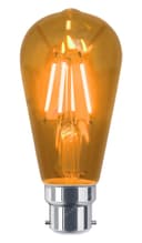 4w Amber LED Vintage Filament Light Bulb B22 Clear Glass ST58