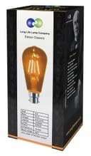 4w Amber LED Vintage Filament Light Bulb B22 Clear Glass ST58