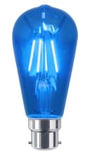 4w Blue LED Vintage Filament Light Bulb B22 Clear Glass ST58 Ambient Lighting 
