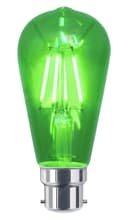 4w Green LED Vintage Filament Light Bulb B22 Clear Glass ST58 Ambient Lighting 