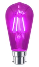 4w Purple LED Vintage Filament Light B22 Clear Glass ST58 Ambient Lighting 