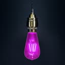 4w Purple LED Vintage Filament Light Bulb E27 Clear Glass ST58 Ambient Lighting 